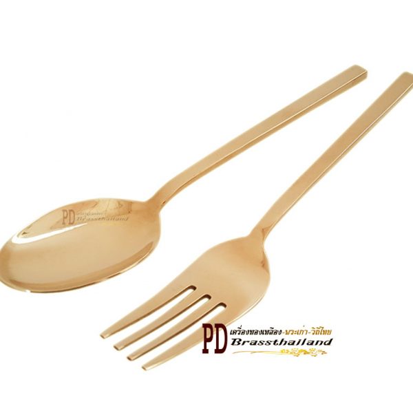 ช้อนส้อมทองเหลือง fork spoon smooth