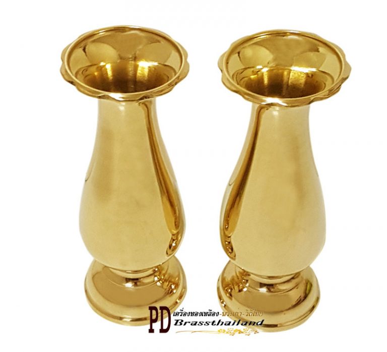 แจกันทองเหลืองทรงใหม่ vase brass