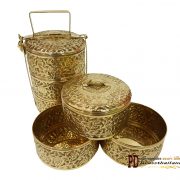 ปิ่นโตทองเหลือง ตอกลาย 3 ชั้่น ราคา